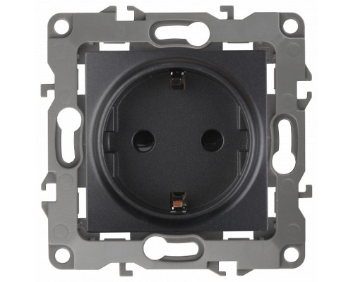 Розетка с заземлением и со шторкой, без рамки Эра Эра 12 12-2102-05
