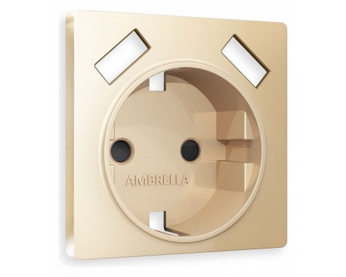 Накладка для розетки с заземлением и со шторками и 2хUSB type A Ambrella Volt Quant AP6090 Накладка для розетки с заземлением и со шторками и 2хUSB type A Ambrella Volt Quant AP6090