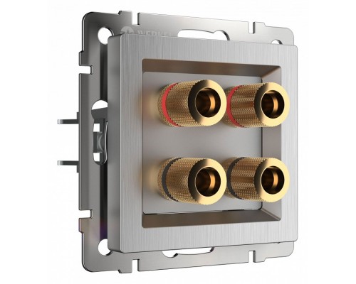 Розетка акустическая без рамки Werkel cеребряный рифленый W1185009 Розетка акустическая без рамки Werkel cеребряный рифленый W1185009