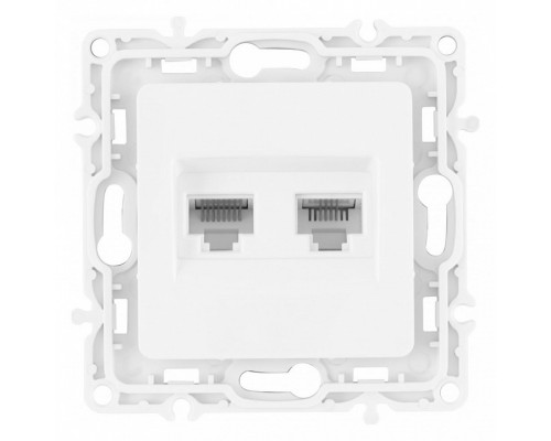 Розетка двойная RJ-11 и Ethernet RJ-45, без рамки Arte Milano am-217 217.44-1.white Розетка двойная RJ-11 и Ethernet RJ-45, без рамки Arte Milano am-217 217.44-1.white