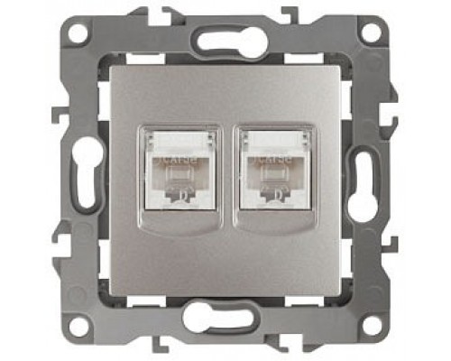 Розетка двойная Ethernet RJ-45 без рамки Эра Эра 12 12-3108-15