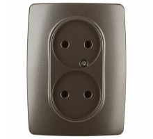 Розетка двойная без заземления Эра Эра 12 12-2107-13