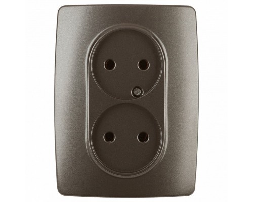 Розетка двойная без заземления Эра Эра 12 12-2107-13