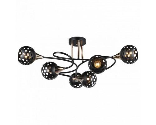 Люстра на штанге Imex MD.19074 MD.19074-6-S-BK+FGD
