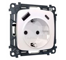 Розетка с заземлением и 2хUSB type A и C, без рамки Ambrella Volt Quant MO210010