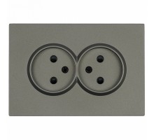 Розетка двойная без заземления и со шторкой Stekker Эмили 49929