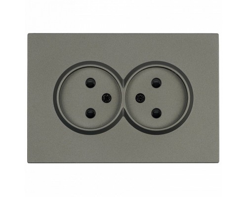 Розетка двойная без заземления и со шторкой Stekker Эмили 49929