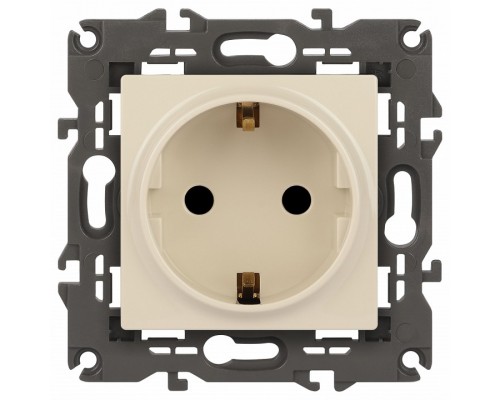 Розетка с заземлением и со шторкой, без рамки Эра Эра Elegance 14-2102-02