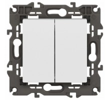 Выключатель двухклавишный без рамки Эра Эра Elegance 14-1104-01