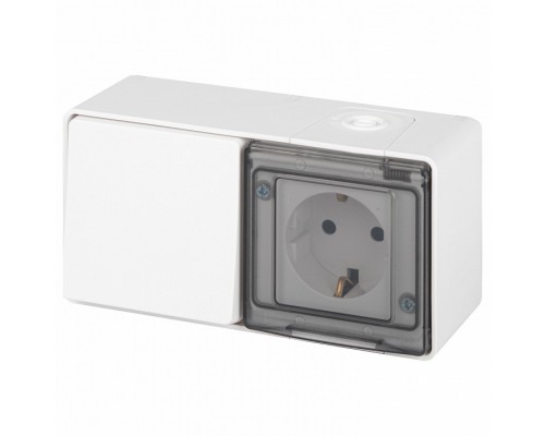 Блок с розеткой и выключателем Эра Эра Эксперт 11-7501-01