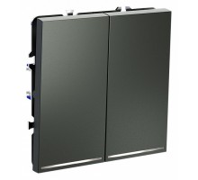 Выключатель проходной двухклавишный с подсветкой без рамки Voltum S70 VLS020406