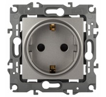 Розетка с заземлением и со шторкой, без рамки Эра Эра 12 12-2102-16