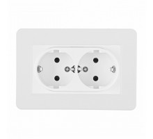 Розетка двойная с заземлением и со шторкой Arte Milano SET16-2 SET16-double-40-2 white