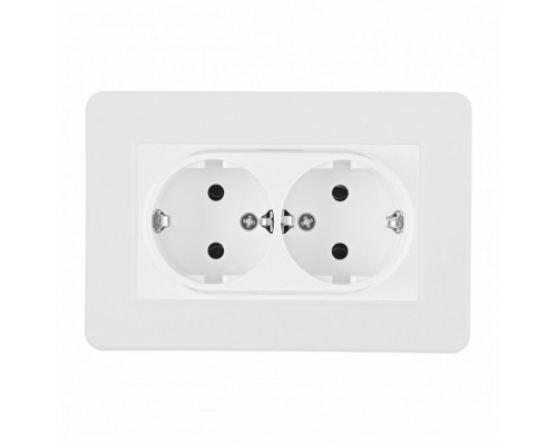 Розетка двойная с заземлением и со шторкой Arte Milano SET16-2 SET16-double-40-2 white
