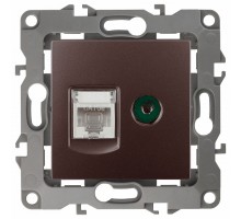 ТВ-розетка и розетка Ethernet RJ-45 без рамки Эра Эра 12 12-3110-13