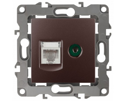 ТВ-розетка и розетка Ethernet RJ-45 без рамки Эра Эра 12 12-3110-13