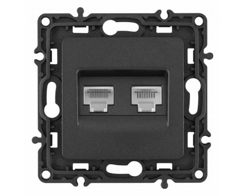 Розетка двойная RJ-11 и Ethernet RJ-45, без рамки Arte Milano am-217 217.44-1.black Розетка двойная RJ-11 и Ethernet RJ-45, без рамки Arte Milano am-217 217.44-1.black