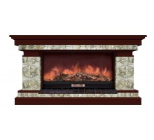 Комплект из электрокамина напольного и портала (143x45x80 см) Брайтон Карелия Premier S86 БР000003