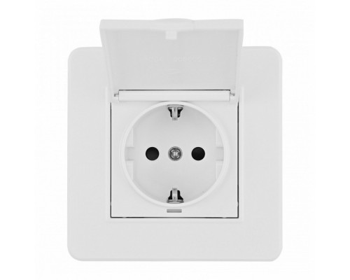 Розетка с заземлением и шторкой, с крышкой Arte Milano SET16-1 SET16-1-41-1 white