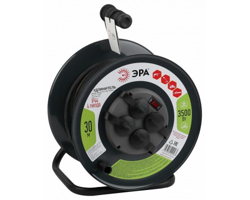 Удлинитель Эра  RMx-4es-3x1.5-30m-IP44(KG)