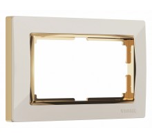Рамка для двойной розетки Werkel Snabb (слоновая кость/золото) W0081932