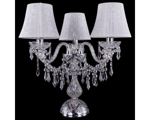 Настольная лампа декоративная Bohemia Ivele Crystal 5703 1403L/3/141-39/Ni/SH41-160 Настольная лампа декоративная Bohemia Ivele Crystal 5703 1403L/3/141-39/Ni/SH41-160