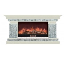 Комплект из электрокамина напольного и портала (143x45x80 см) Брайтон Старый Город Premier S86 БР000014