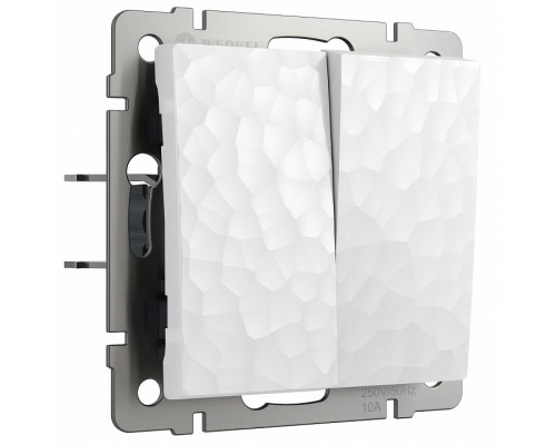 Выключатель проходной двухклавишный без рамки Werkel Hammer W1222001 (белый) Выключатель проходной двухклавишный без рамки Werkel Hammer W1222001 (белый)
